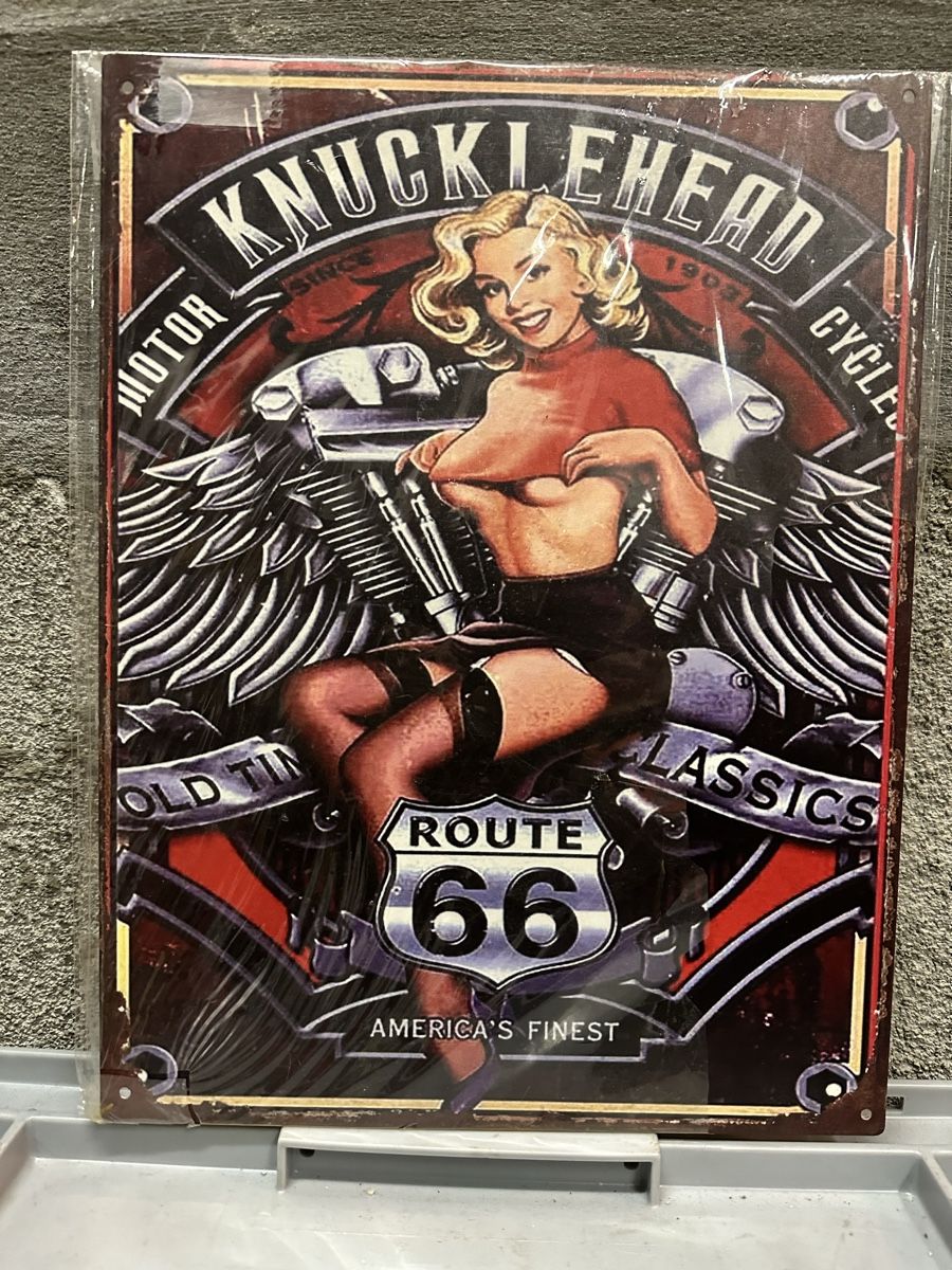 Insegne: Knucklehead route 66 pin up Harley  – Nuovo (secondo la descrizione) da Reinach AG venduto da rares75