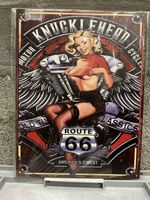 Knucklehead route 66 pin up Harley 