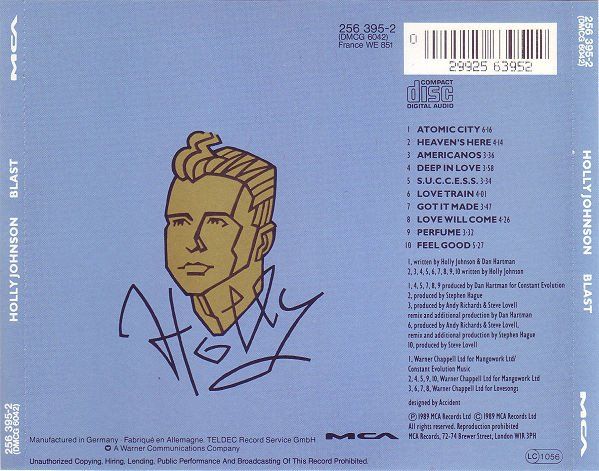CD: CD Holly Johnson - Blast (1989) – Usato da Möriken AG venduto da mineralia 1