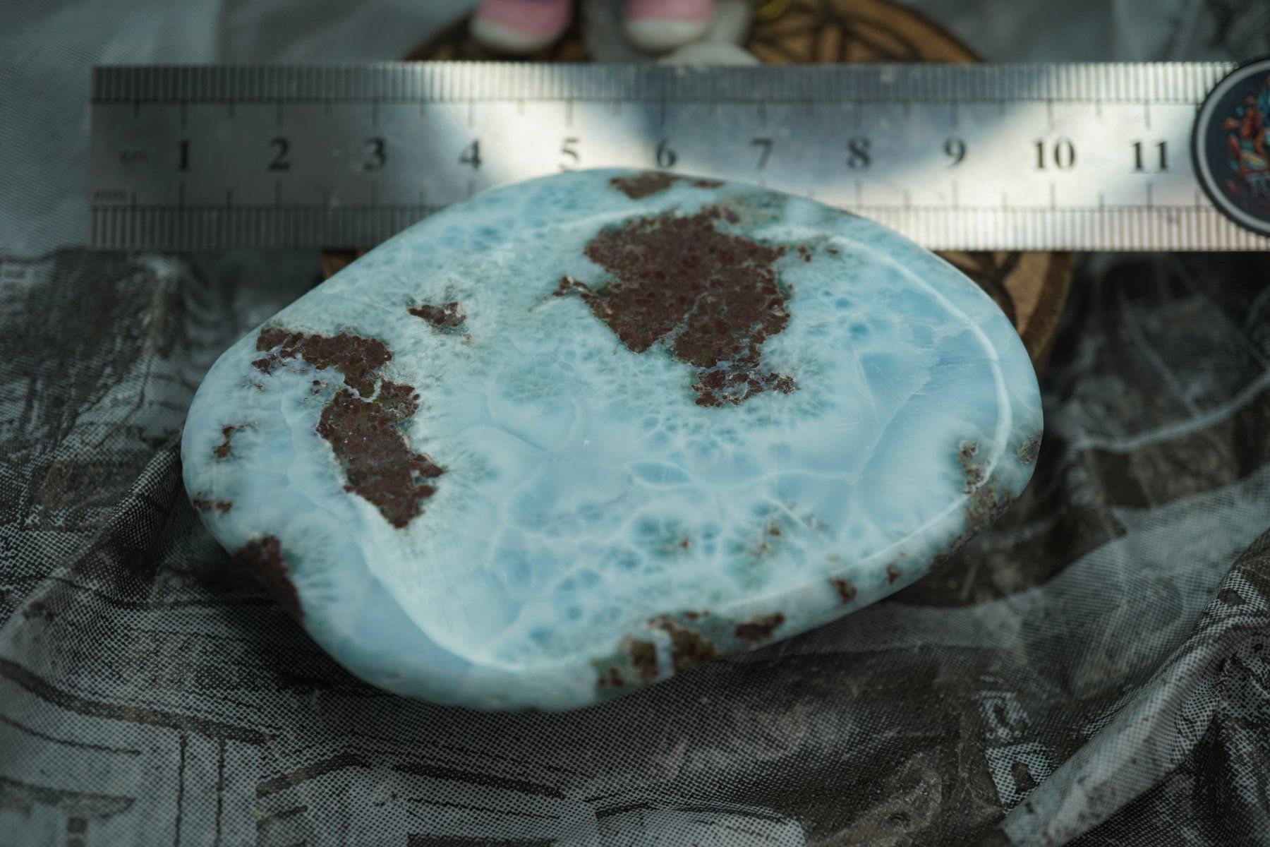 Minerali & Pietre curative: 72g   XL   Larimar Scheibe – Nuovo e nell'imballaggio originale da Eschenbach SG venduto da topstone 2