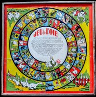 boîte bois jeu oie échecs chevaux Holz Spielkiste Gänsespiel