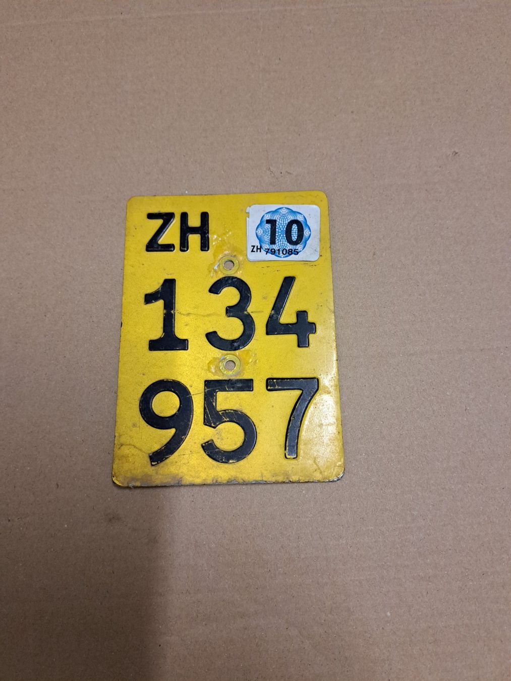 Insegne: Mofa / Velo Nummerschild – Usato da Boswil venduto da Mriesen 2
