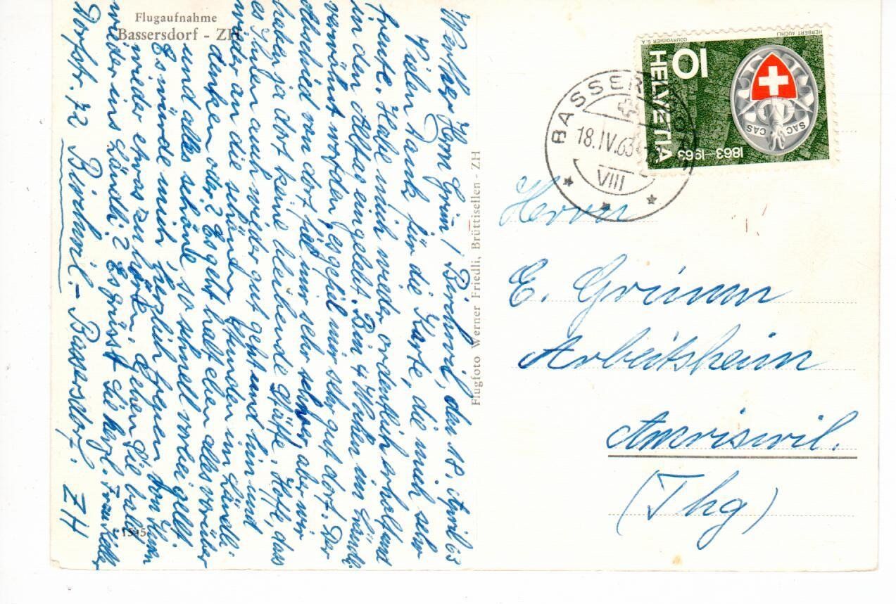 Cartoline postali: Flugaufnahme Bassersdorf – Usato da Wolhusen venduto da Curver9 1