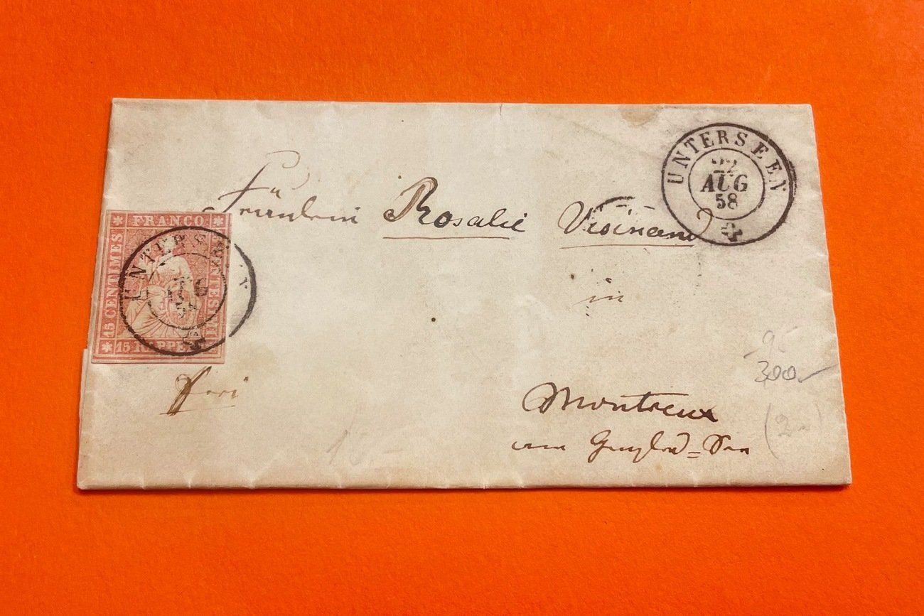 Tutti i francobolli: 1858 Kleinbrief mit Strubeli schön gestempelt – Usato da Sirnach venduto da Melisangi