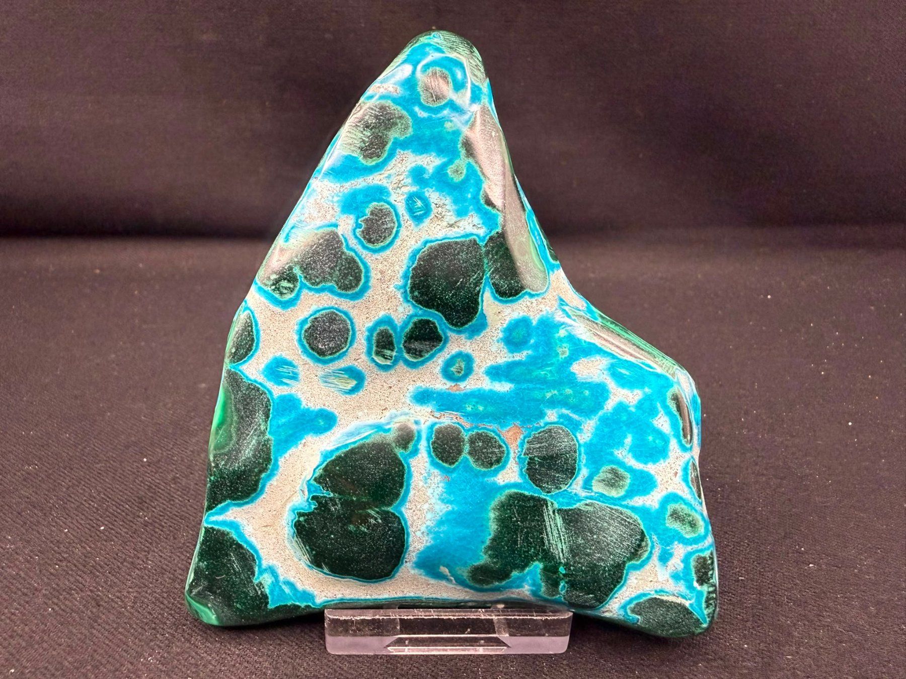 Minerali & Pietre curative: Malachit und Chrysocolla poliert – Usato da Schinznach Bad venduto da Demerald