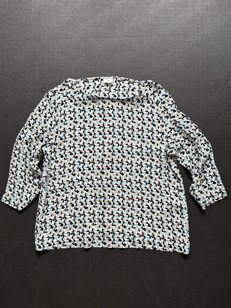 S.Oliver Camicette: S.Oliver Blouse Size 36, Patterned, Blue Accents – Usato da Horgen venduto da thesilverarrow