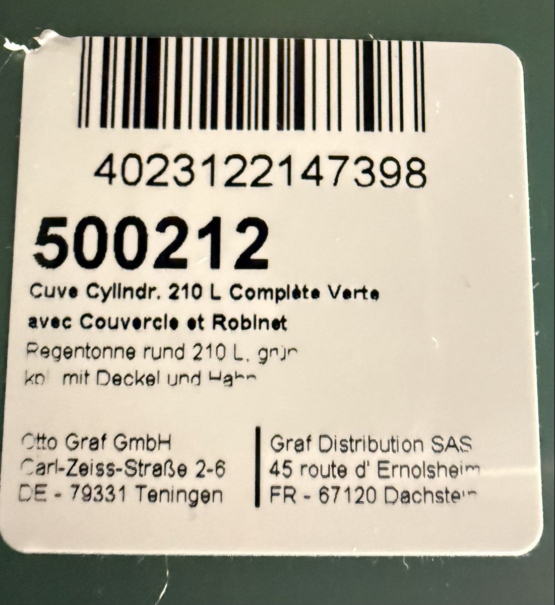 Altre Decorazioni per giardino: Regentonne – Usato da Dübendorf venduto da Highqualityonly 2
