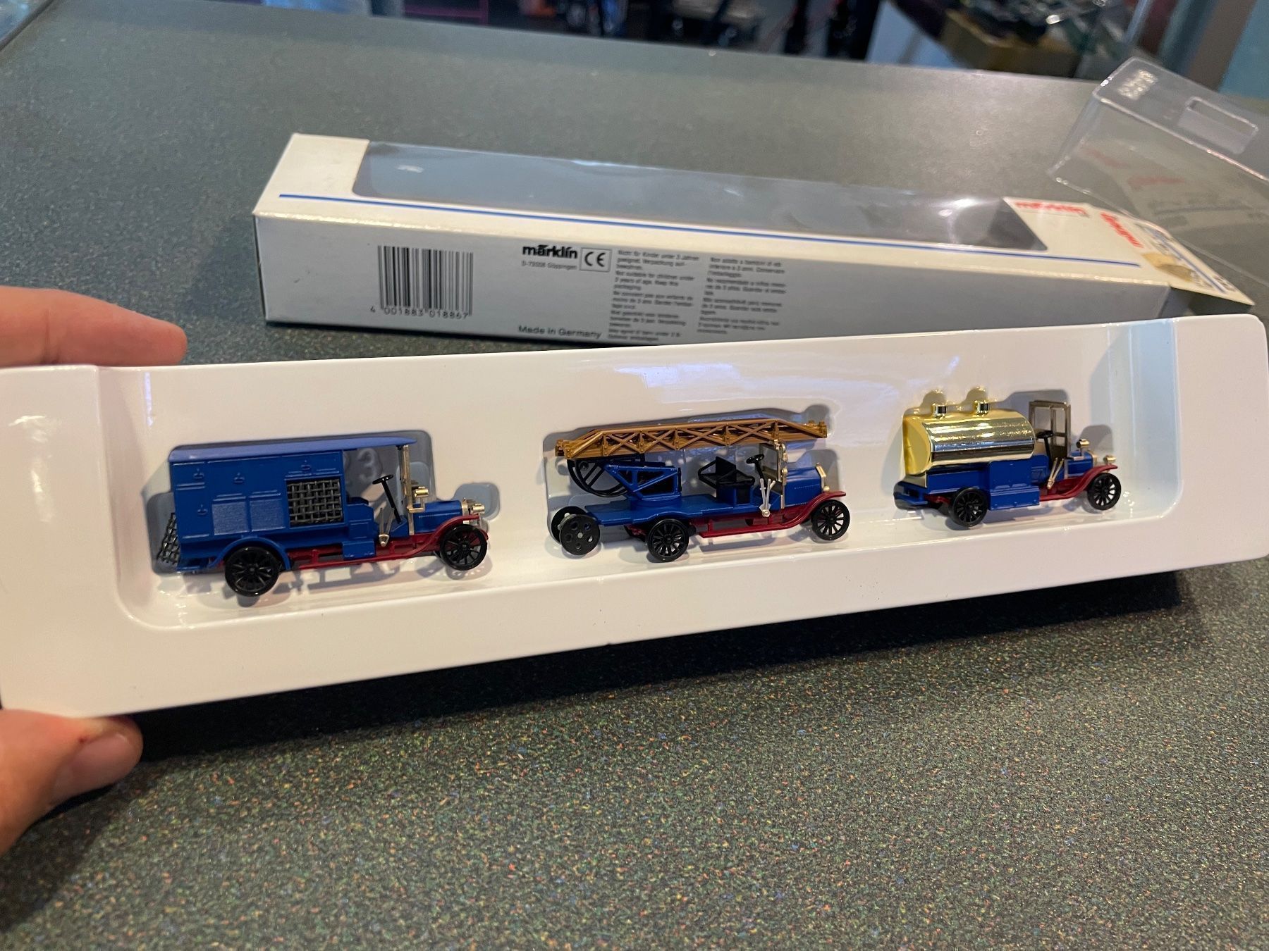 Märklin Modellini di ferrovie: Märklin 1886 Oldtimer Feuerwehrset H0 – Nuovo (secondo la descrizione) da Chiasso venduto da Carrara-Modellismo 1