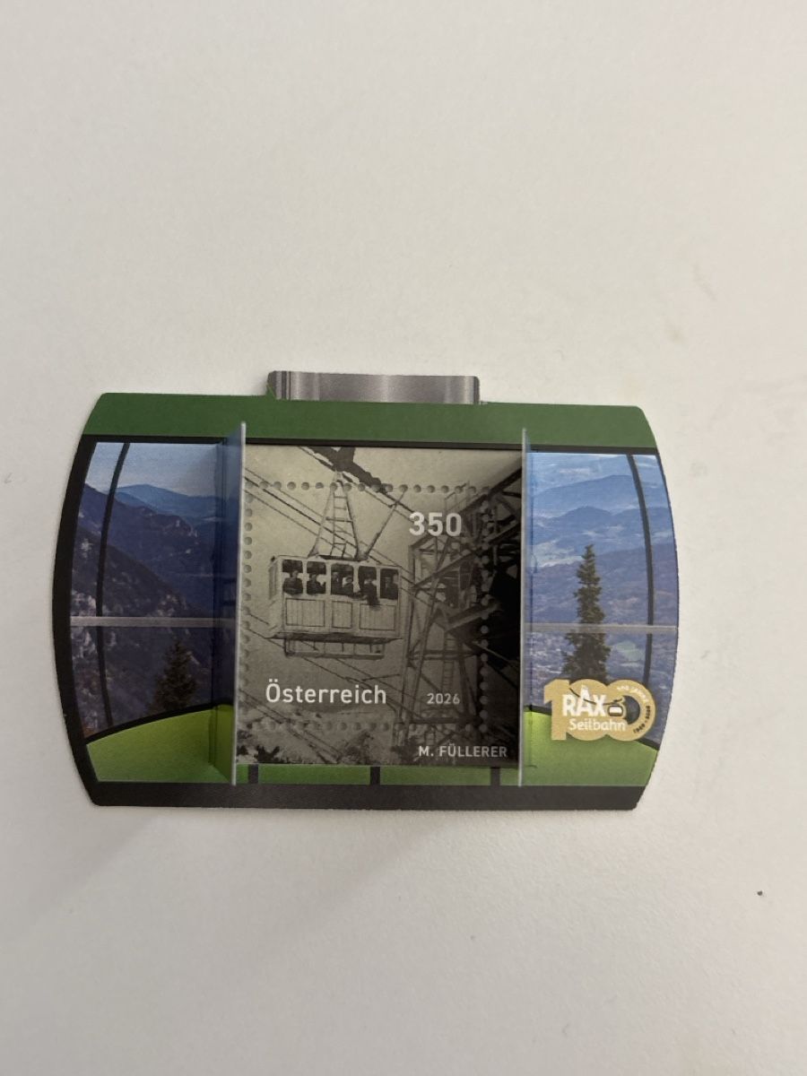 Tutti i francobolli: Rax Seilbahn Gondel Briefmarke Block 2026 – Usato da Zürich venduto da b.fabio