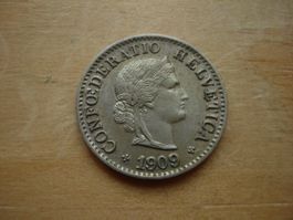 (Z3) 5 Rappen 1909 UNZ-
