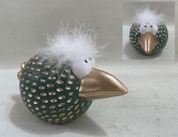 Deko Vogel dunkelgrün aus Terracotta 17cm (21139)