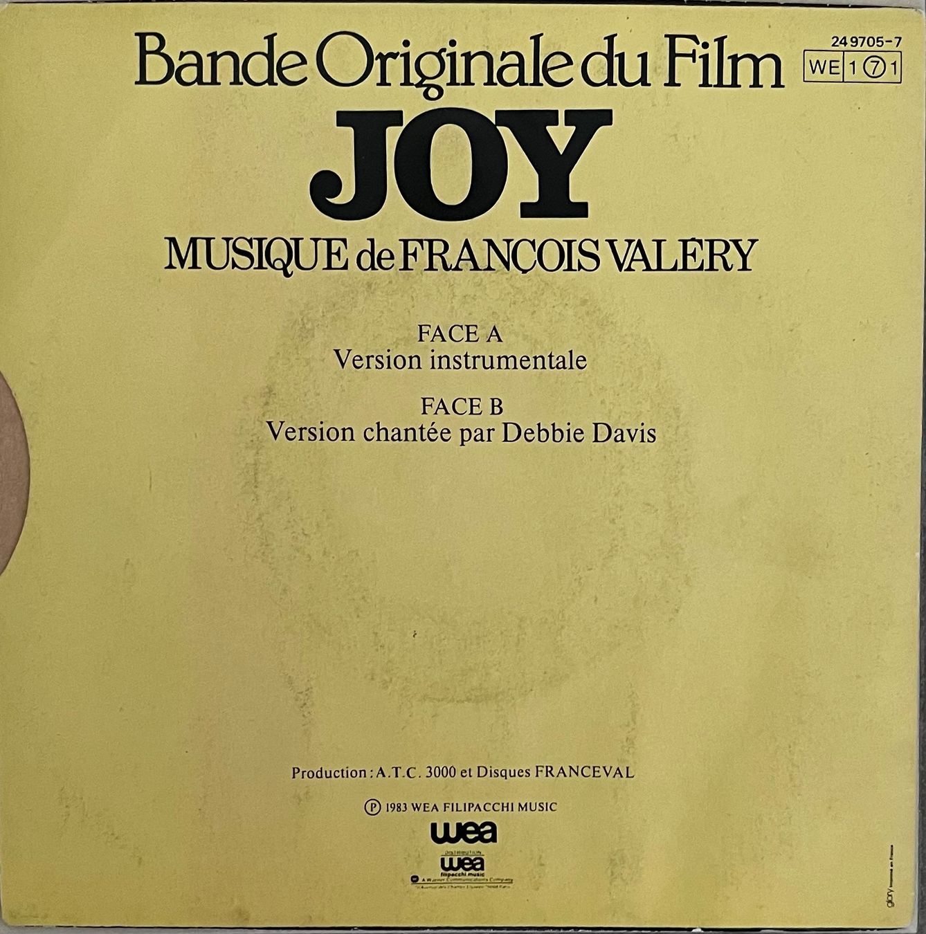 Vinyles: B.O. DU FILM JOY – D'occasion à Bussigny par vinyl-pas-cher 1