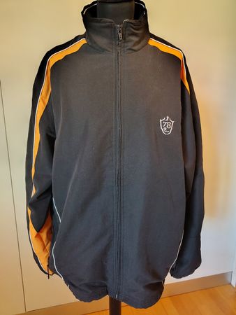 Veste survêtement vintage, noir & orange, large