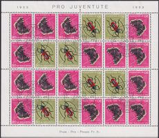 1953, JOZ41, PJ-Kehrdruckbogen mit ET-Stempel, Kat: 1500.-