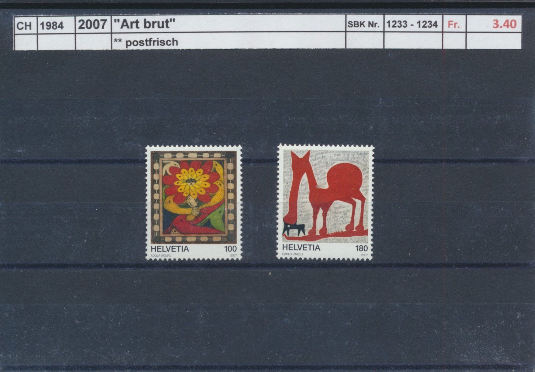 Tous les timbres: 2007 "Art brut", ** postfrisch – Neuf (Voir description) à Winterthur par Zupogeru