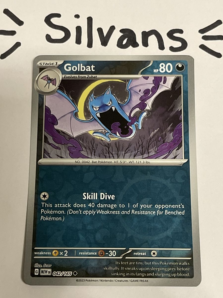 Pokémon Carte collezionabili: Golbat Reverse Holo 042/165 MEW 151 Englisch – Nuovo (secondo la descrizione) da Wil SG venduto da Silvans