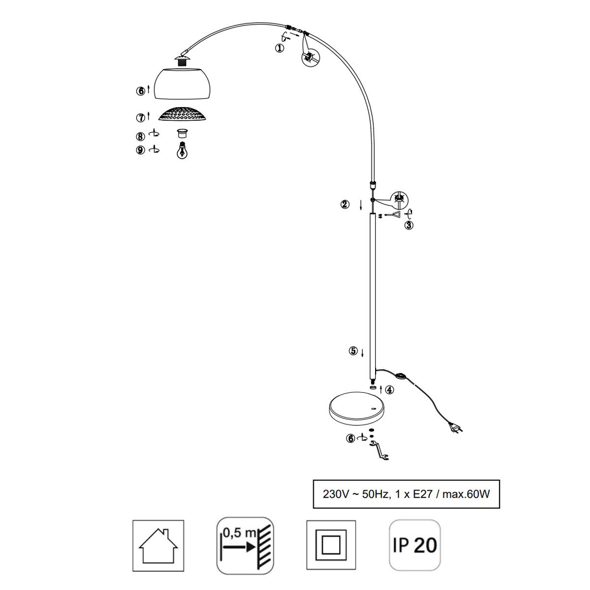 Lampade: Stehleuchte, Messing, 200 cm Höhe – Nuovo (secondo la descrizione) da Kreuzlingen venduto da Smart-Light 6