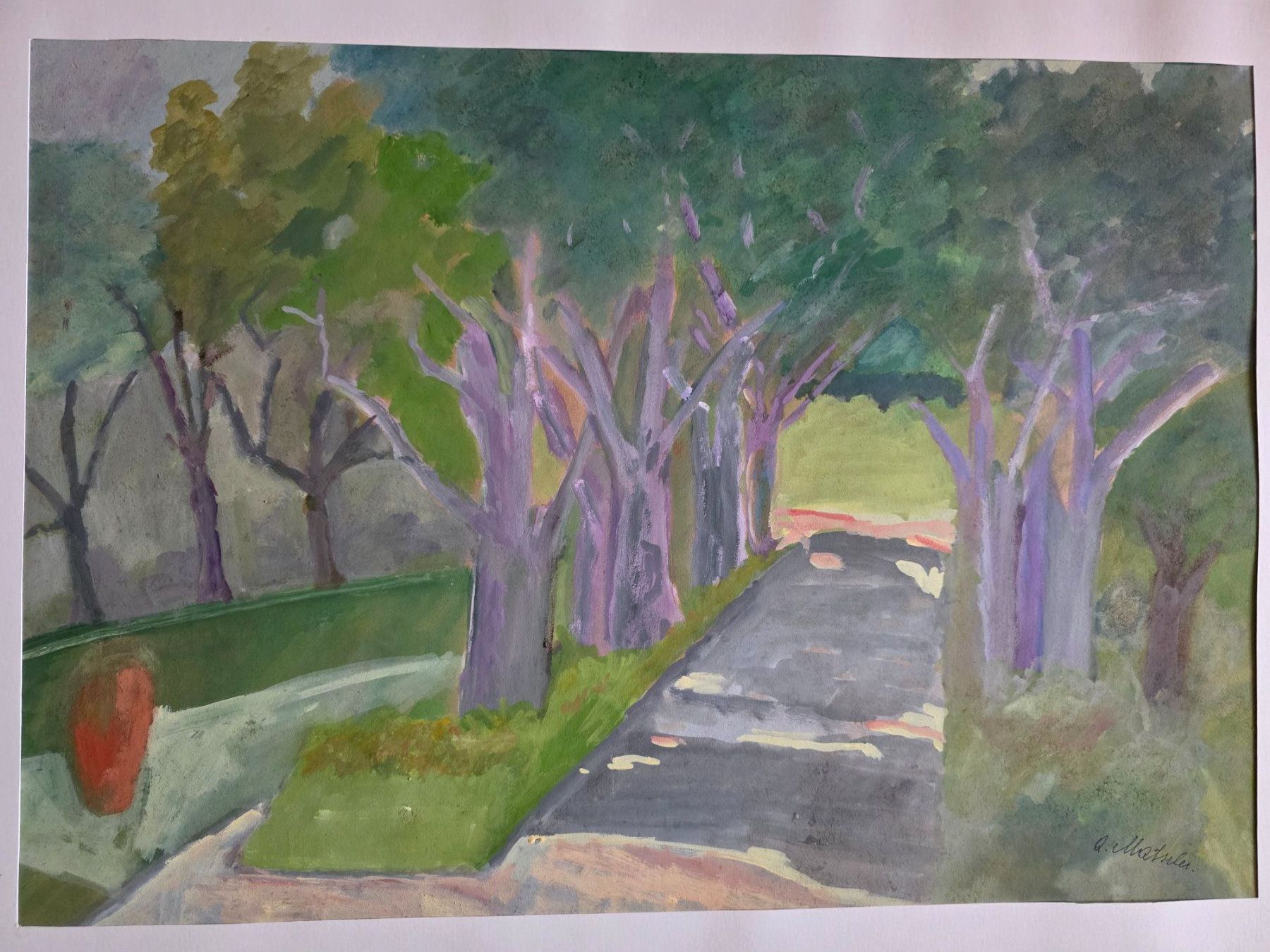 Dipinti: ÖL oder Acryl Bild Gemälde - Q. Matscher - Allee signiert – Usato da Walterswil BE venduto da Lonitti 4
