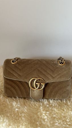 Gucci Marmont Velvet Bag - Light Brown, Gold Hardware✨