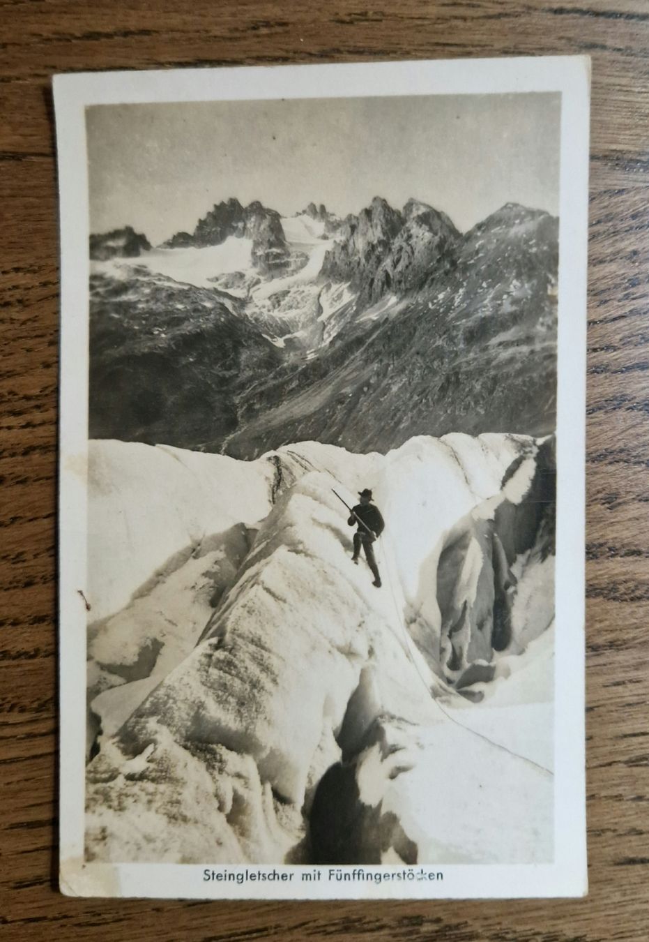 Cartoline postali: Alpinist a. Steingletscher,Stempel Hotel Steingletscher 1938 – Usato da Ebikon venduto da Donar50