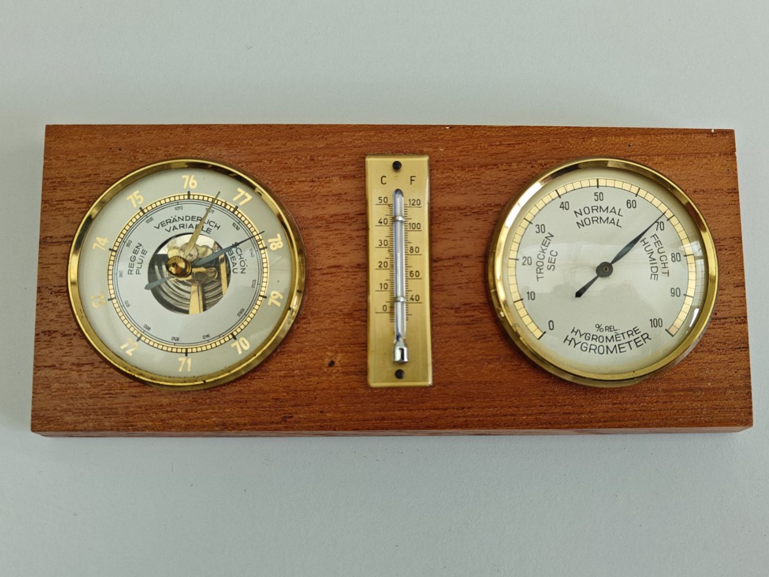 Altri elettrodomestici e apparecchi d’epoca: Wetterstation Holz - Barometer Hygrometer Thermometer – Usato da Birr venduto da DisDas