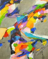 18) Abstraktes Gouache Gemälde
