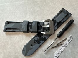 22mm Rubberstrap, Uhrenarmband Ersatzband mit 2 Pins