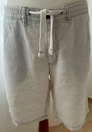 Beige Montego Hosen, Shorts, Bermudas, 100% Leinen, Herren