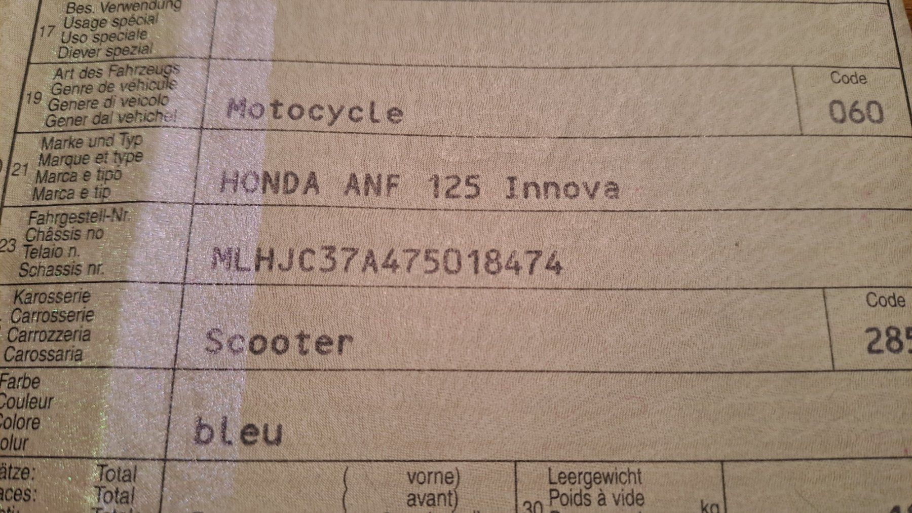 Honda Scooters: Scooter Honda ANF 125 Innova – Gebraucht aus Malleray von giroudj-p 7