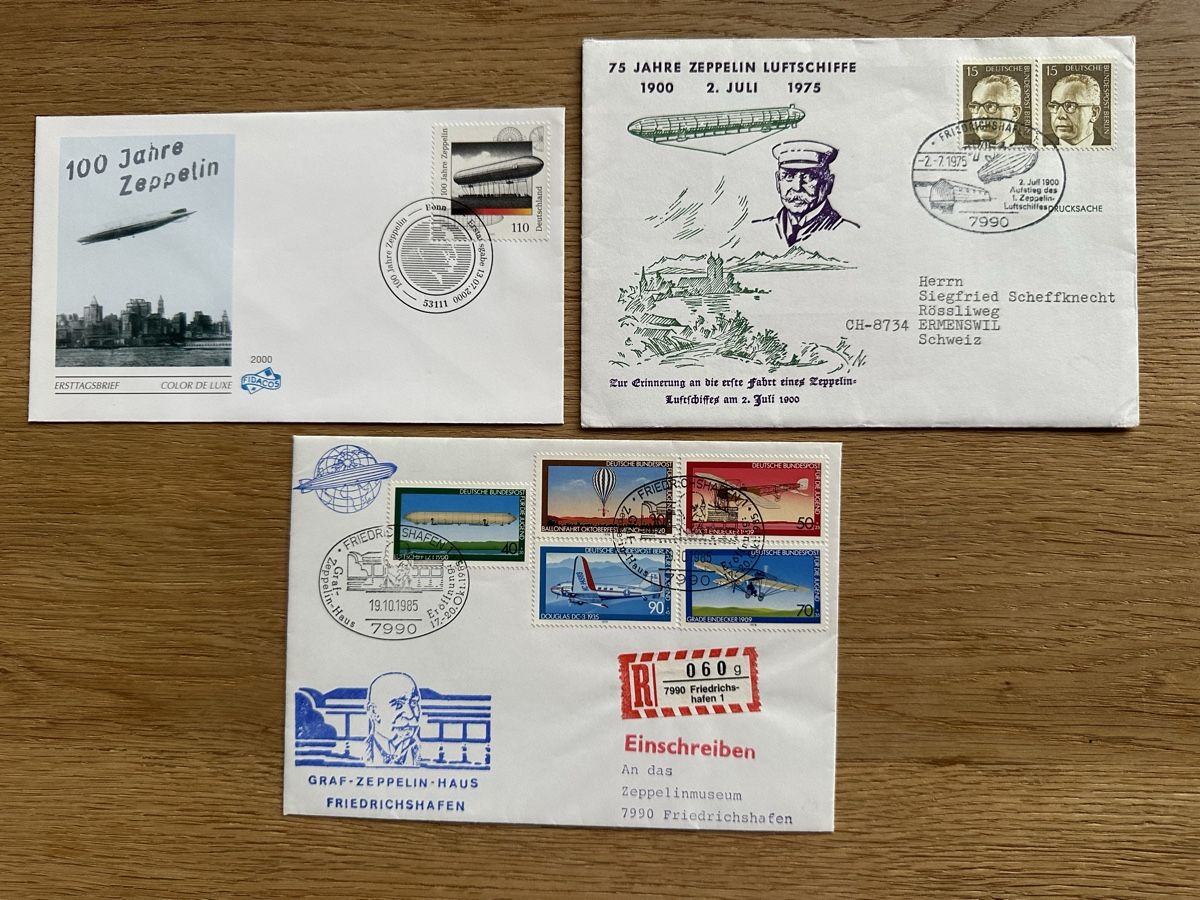 Tutti i francobolli: Deutschland - 3 Zeppelin Sonderbriefe – Usato da Schmitten / FR venduto da Samsara169