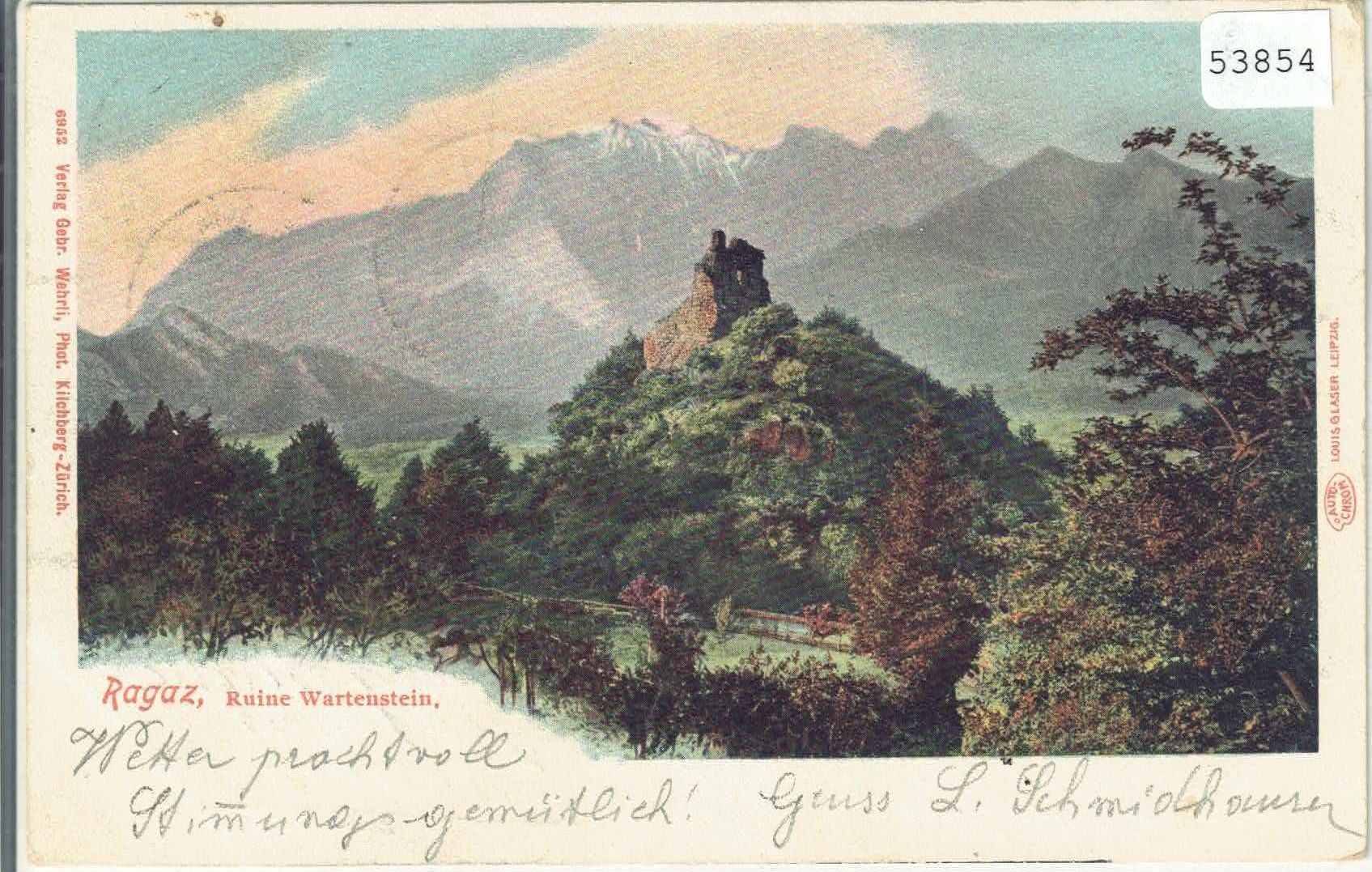 Cartoline postali: Bad Ragaz - Ruine Wartenstein – Usato da Ettingen venduto da Kartenplanet