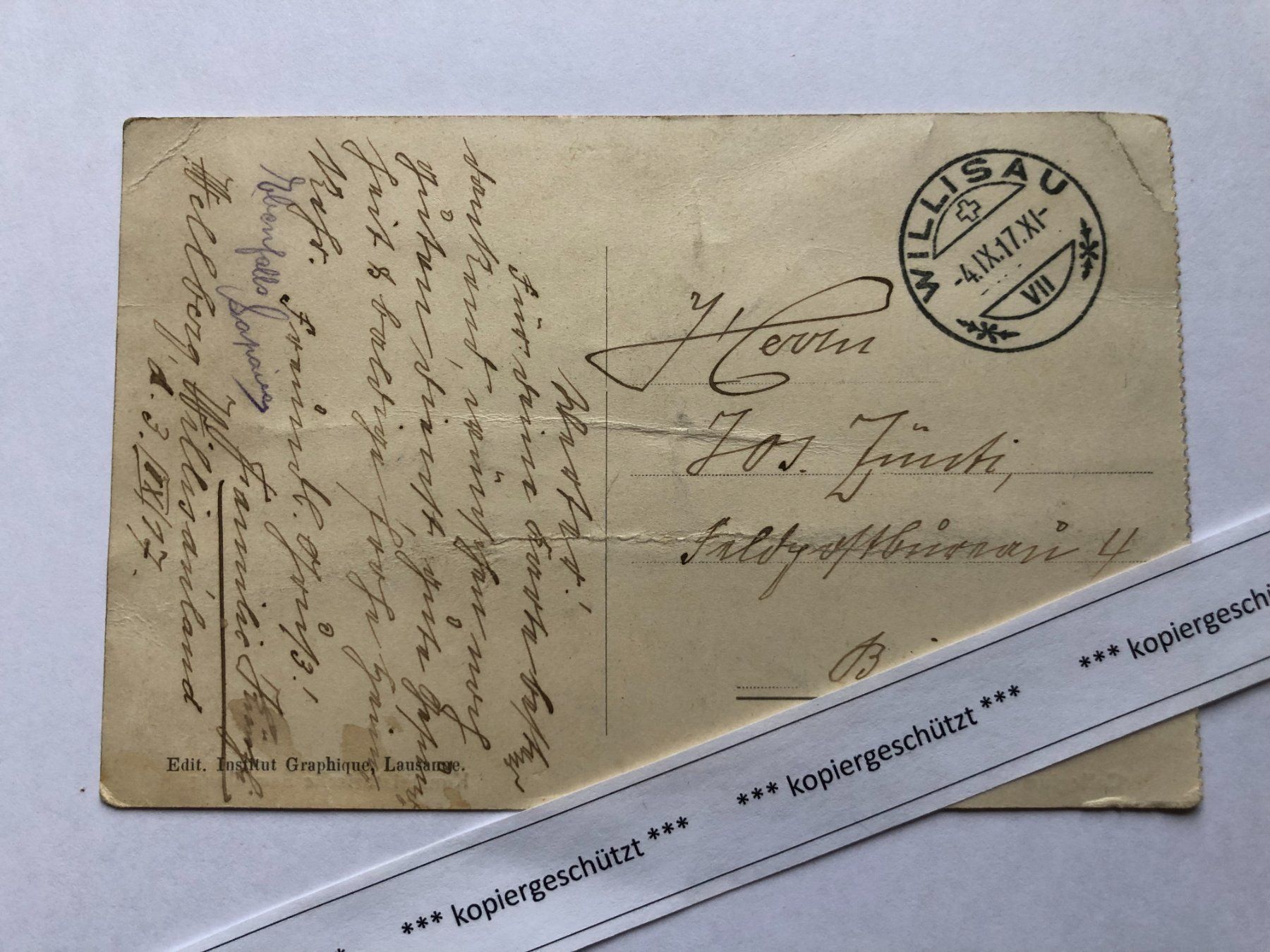 Cartoline postali: Stans, Kollegium St. Fideris, 1917 AK – Usato da Hefenhofen venduto da Bierinder 1