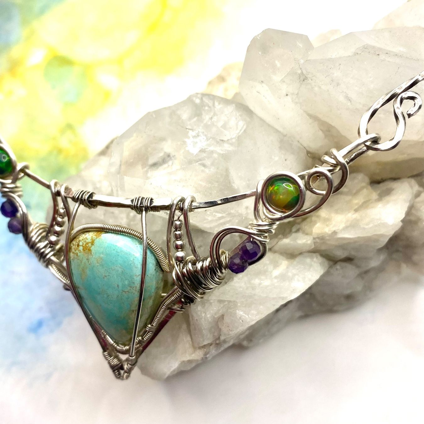 Catenine: Türkis, Opal Silbercollier – Nuovo (secondo la descrizione) da Solothurn venduto da Kiki_Di 5