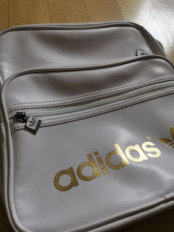 Adidas umhängetasche store weiß gold