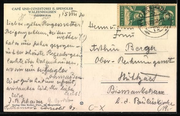 Ansichtskarten: Walzenhausen, Cafe und Konditorei E. Spe – Gebraucht aus Berlin von bartko-reher 1