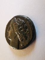 Antike Bronzemünze Syrakus Agathokles Litra TTB