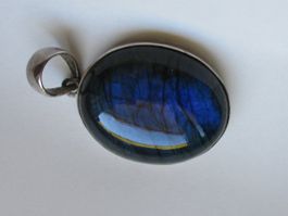 Pendentif Labradorite Bleu Argent 925