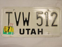Utah Nummernschild TVW 512, USA, Vintage, Rarität!