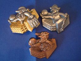 Plaketten Satz 2001 Gold-Silber-Kupfer
