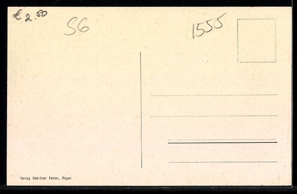 Cartoline postali: Ragaz, Evang. Kirche mit Ort u. Falkniss – Usato da Berlin venduto da bartko-reher 1