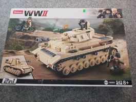 Sluban WWII Panzer Bausatz, 2 in 1, lego kompatibel