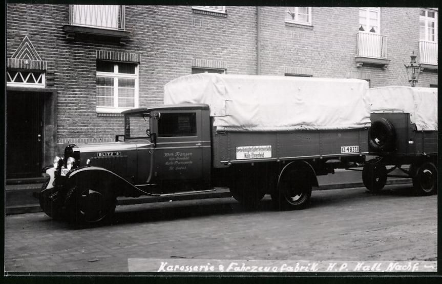 Fotografie & Manifesti: Fotografie Köln, Lastwagen Opel Blitz,  – Usato da Berlin venduto da bartko-reher