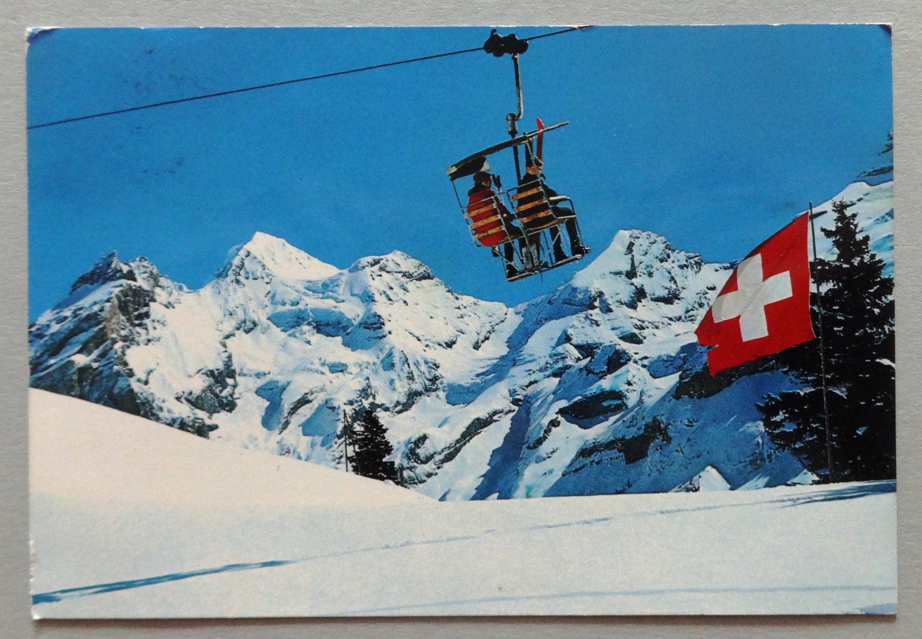 Cartoline postali: Sesselbahn Kandersteg-Oeschinen, Blümlisalp – Usato da Fétigny venduto da Billy2miny
