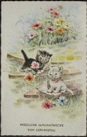 KATZEN AK Glückwunsch zum Geburtstag