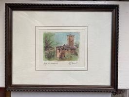 Radierung Kastell Italien?