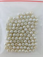 Glaswachsperlen creme 5mm 100 Stück, Schmuckzubehör Basteln