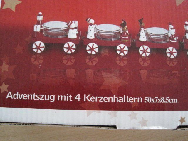 Tutte le decorazioni: Adventszug mit 4 Kerzenhaltern – Nuovo e nell'imballaggio originale da Schachen LU venduto da moepsli5 1