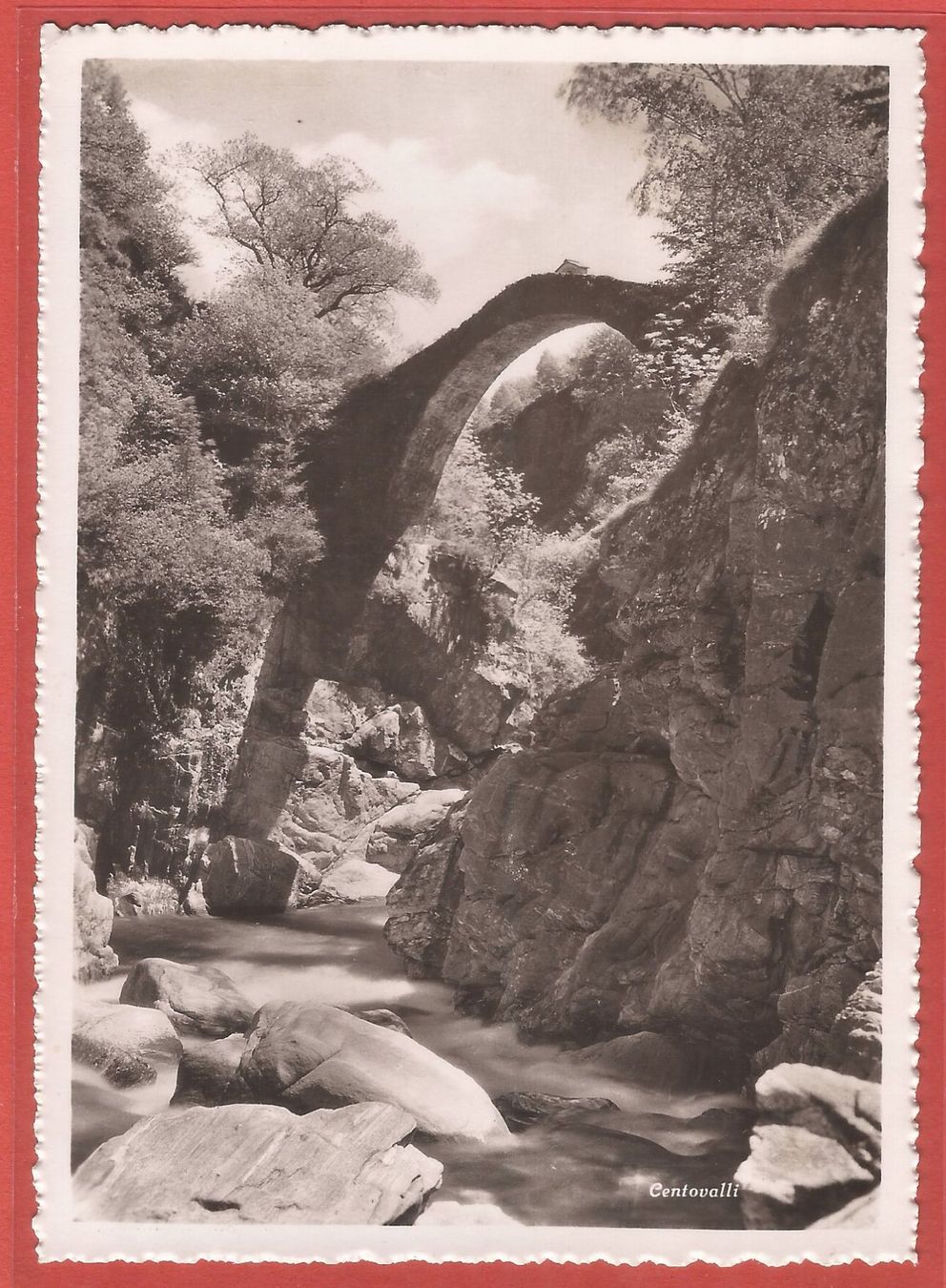 Cartoline postali: Centovalli - Ponte Romano bei Intragna - ca. 1940 – Usato da Fislisbach venduto da Porano