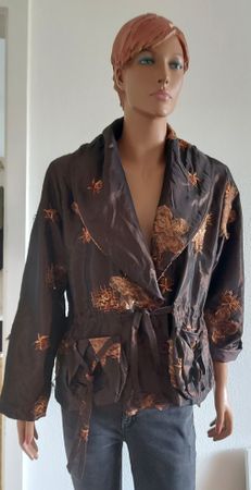 Brauner Blazer mit Blumenprint Gr. XL