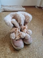 Süsse Winterboots rosa mit Kunstfell und Bommeln 37